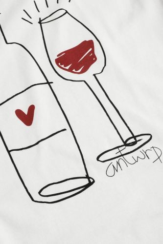 T-shirt blanc avec dessin ANTWRP | Marine