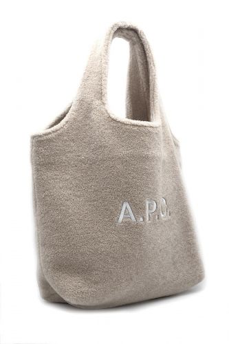 A.P.C. Femme Sac cabas Ecru femmes (cabas iconique teddy écru - NINON Tote cabas écru teddy) - Marine | Much more than shoes