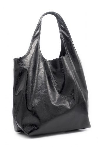 A.P.C. Femme Sac cabas Noir femmes (cabas iconique vernis vintage - NINON Tote cabas vernis) - Marine | Much more than shoes