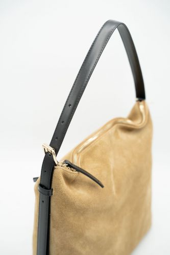 Grand sac épaule beige et noire A.P.C. | Marine