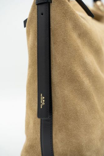 Grand sac épaule beige et noire A.P.C. | Marine