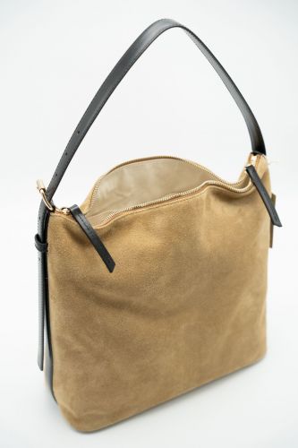Grand sac épaule beige et noire A.P.C. | Marine