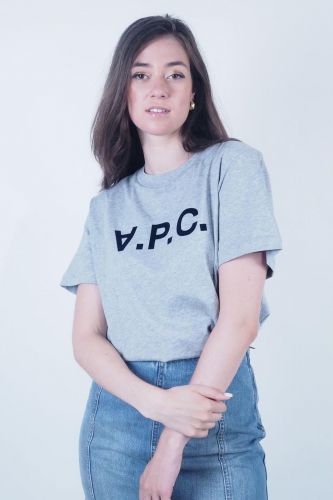 T-shirt gris avec logo A.P.C. | Marine