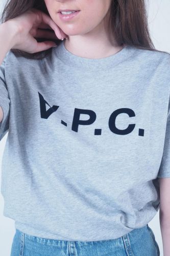 T-shirt gris avec logo A.P.C. | Marine