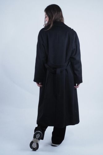 A.P.C. Femme manteau Noir femmes (manteau droit noir chiné - FLORIANE noir) - Marine | Much more than shoes