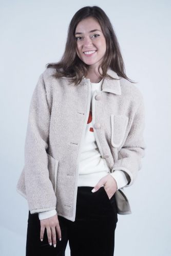 A.P.C. Femme veste Camel femmes (petite veste Teddy camel clair - ESTHER blouson teddy camel) - Marine | Much more than shoes