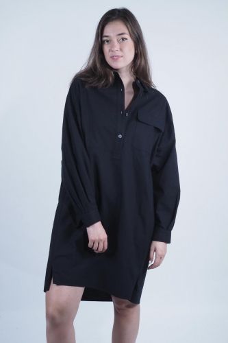 A.P.C. Femme robe Noir femmes (robe chemise droite - STONE robe chemisier noire) - Marine | Much more than shoes