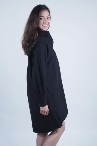 A.P.C. Femme robe Noir femmes (robe chemise droite - STONE robe chemisier noire) - Marine | Much more than shoes