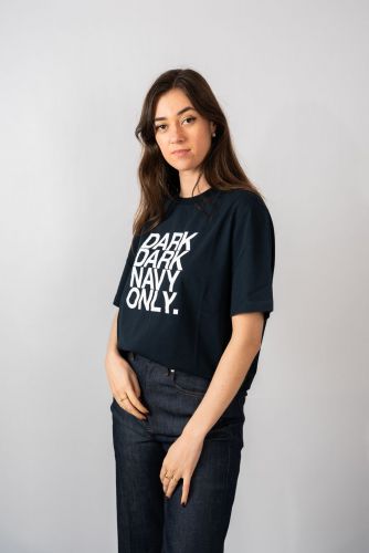 T-shirt à écritures bleu marine A.P.C. | Marine