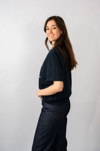 T-shirt à écritures bleu marine A.P.C. | Marine