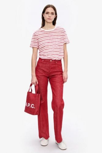A.P.C. Femme tee-Shirt Blanc/rouge