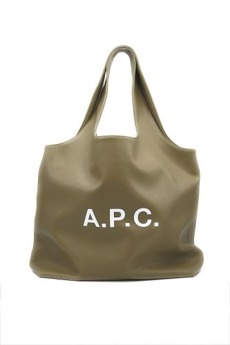 Tote bag en cuir kaki A.P.C. | Marine