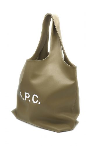Tote bag en cuir kaki A.P.C. | Marine