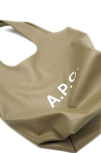 Tote bag en cuir kaki A.P.C. | Marine