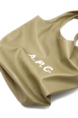Tote bag en cuir kaki A.P.C. | Marine