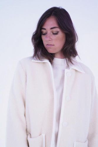 Veste teddy écru bordé blanc A.P.C. | Marine