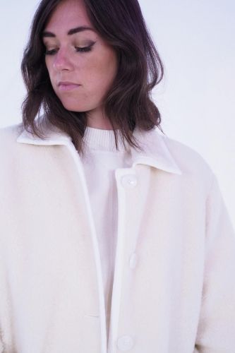 Veste teddy écru bordé blanc A.P.C. | Marine