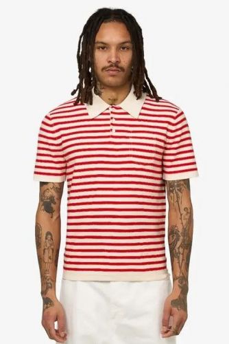 A.P.C. Homme polo Blanc/rouge