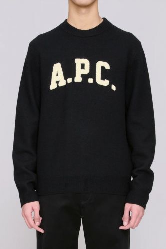 Pull noir avec logo A.P.C. | Marine