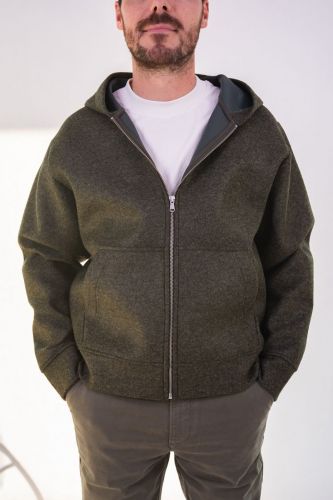 Pull sweat à capuche kaki A.P.C. | Marine