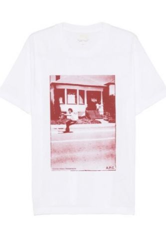 A.P.C. Homme tee-Shirt Blanc unisex (t-shirt blanc photo Skateur bordeaux dél - COHBM 26578 TS blanc Skateur p) - Marine | Much more than shoes