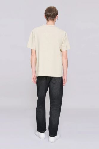 T-shirt écru chiné avec logo bordeau A.P.C. | Marine