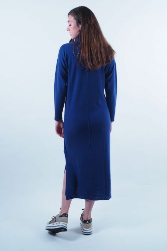 Longue robe en cachemire bleu vif APOIL | Marine