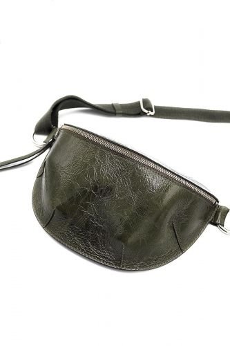 Banane en cuir vernis kaki BELLEROSE | Marine