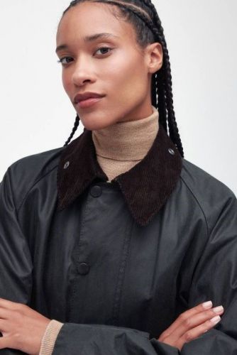 Barbour veste Kaki unisex (Beaufort manteau 3/4 wax kaki sage col v - MWX0017 wax kaki ) - Marine | Much more than shoes