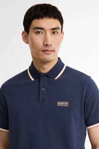 Polo bleu marine à finitions abricot BARBOUR | Marine