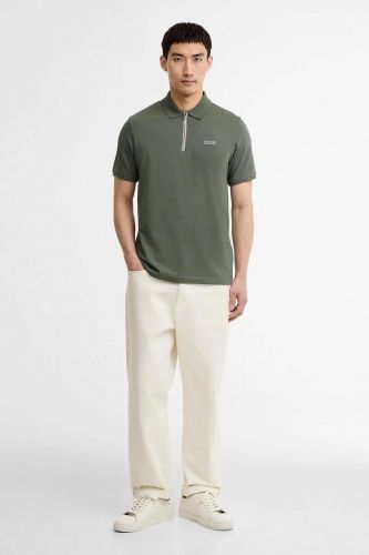 Polo vert thym à zip BARBOUR | Marine