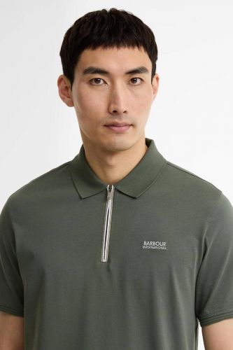 Polo vert thym à zip BARBOUR | Marine