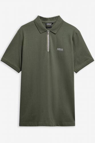 Polo vert thym à zip BARBOUR | Marine