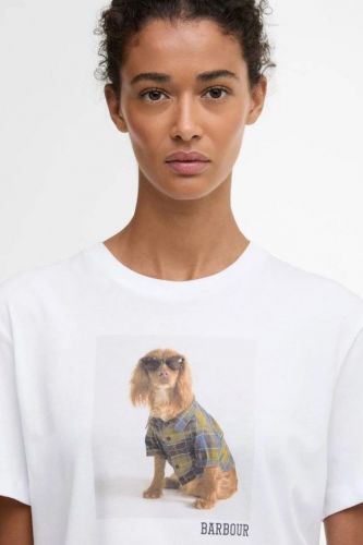 Barbour tee-Shirt Blanc unisex (tshirt chien lunettes manches courtes 10 - LTS0716) - Marine | Much more than shoes