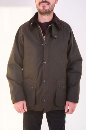 Veste iconique olive huilée avec col velours brun HERO SEVEN | Marine