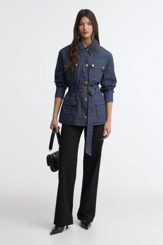 Veste en jean ceinturée effet ciré BARBOUR | Marine
