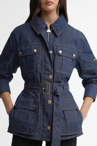 Veste en jean ceinturée effet ciré BARBOUR | Marine