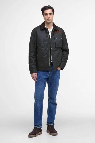 Veste verte cirée avec écusson BARBOUR | MARINE Auvelais