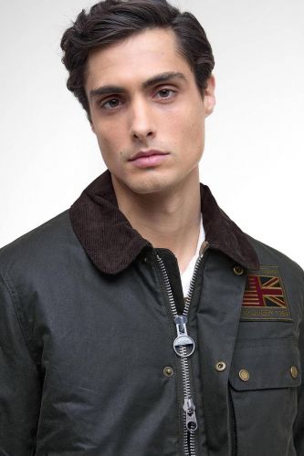 Veste verte cirée avec écusson BARBOUR | MARINE Auvelais