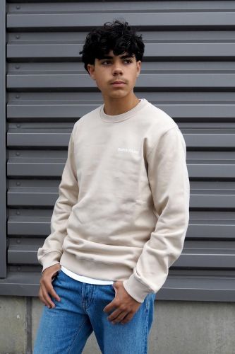 Pull beige avec logo dans le dos BARON FILOU | Marine