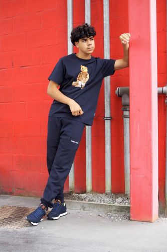 T-shirt bleu marine avec logo Filou & valise BARON FILOU | Marine