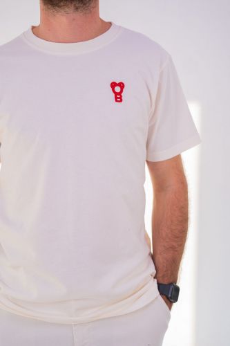 T-shirt signature beige avec logo rouge BARON FILOU | Marine