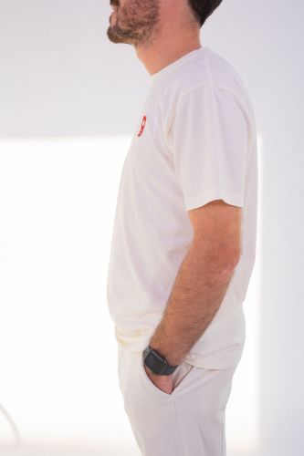 T-shirt signature beige avec logo rouge BARON FILOU | Marine