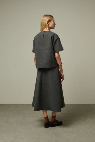 Blouse laine grise BELLEPIECE | Marine Auvelais 