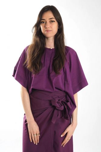 Blouse manches chauve souris mauve BELLEPIECE | Marine