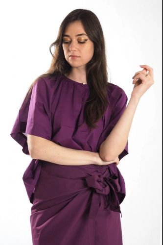 Blouse manches chauve souris mauve BELLEPIECE | Marine