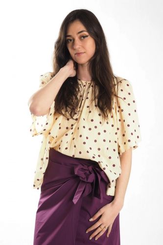 Blouse jaune à pois BELLEPIECE | Marine