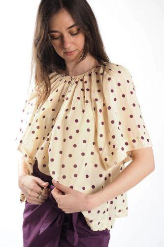 Blouse jaune à pois BELLEPIECE | Marine