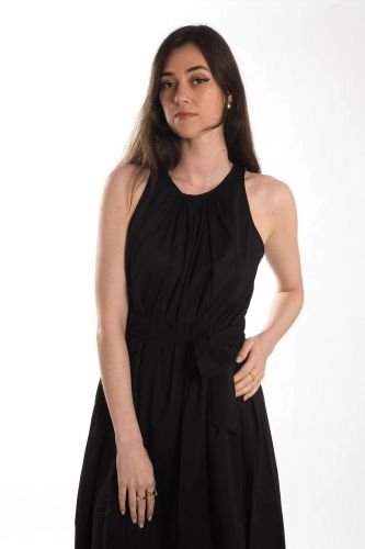 Robe noire en voile de coton BELLEPIECE | Marine