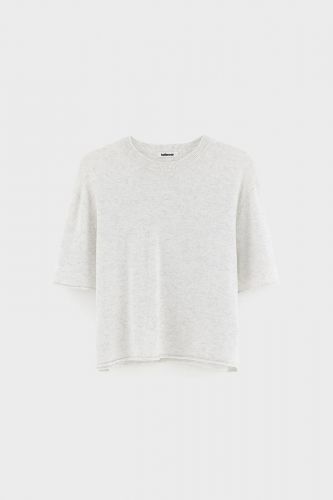 Pull col rond gris en cachemire BELLEROSE | Marine